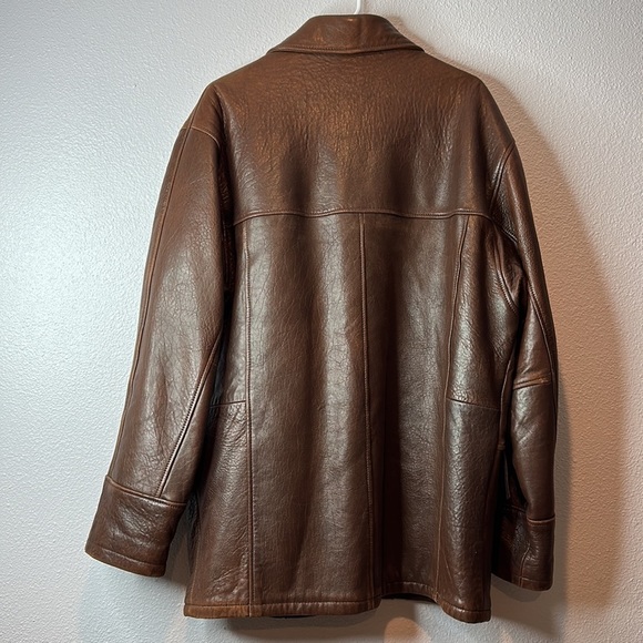 VINTAGE Reed Sportswear Men's Brown Leather jacket - Picture 2 of 11